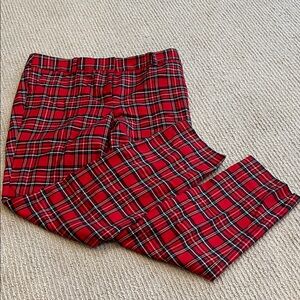Talbots Red Plaid Hampshire Ankle Pants